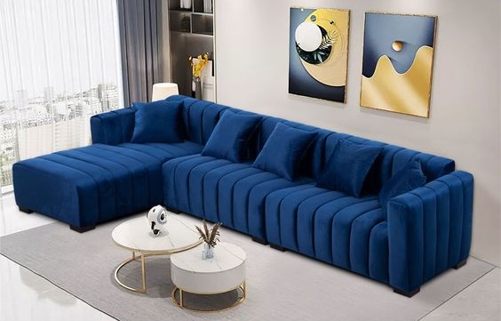 Modular L-Shaped Sofaset with Bold Colors