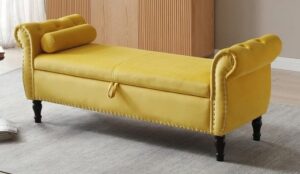 Contemporary Wooden Bench with Hidden Storage