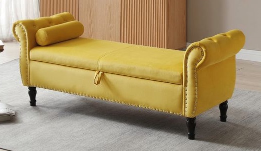 Contemporary Wooden Bench with Hidden Storage