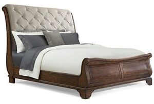 Reclaimed Wood Sleigh Bed with Weathered Finish