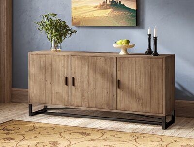 Rustic Reclaimed Wood Sideboard with Distressed Finish