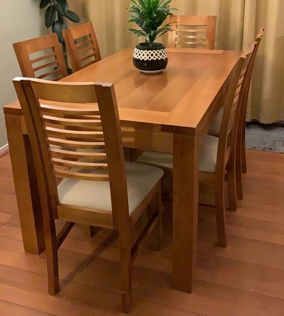 Elegant Walnut Rectangular Dining Table