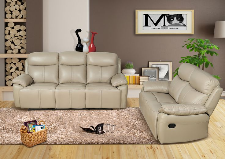 Italian Leather Recliner Sofaset