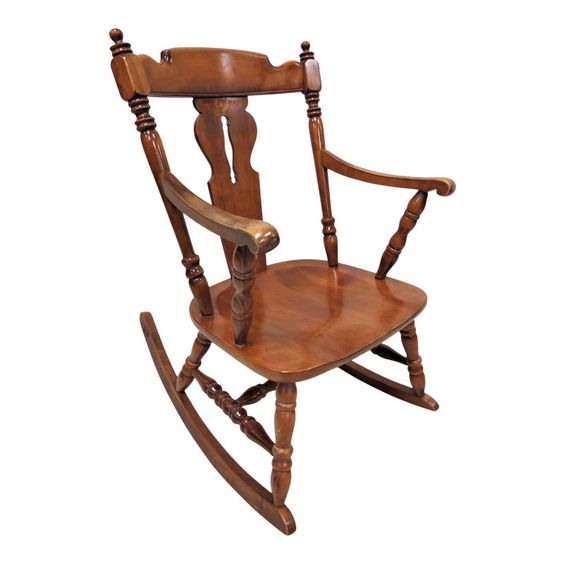 Dual-Tone Wooden Rocking Chair
