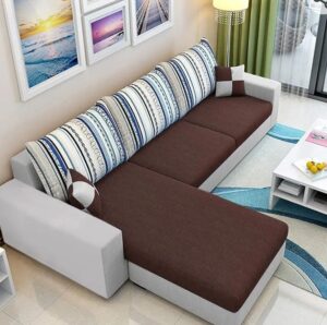 Linen Fabric Modular L-Shaped Sofaset 3 seater