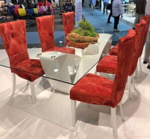 Affordable Rectangular Glass Dining Table 6 seater