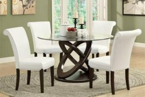 Round Glass top Dining Table 4 seater
