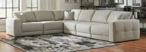 L-Shaped Fiber Sofaset with Ottoman