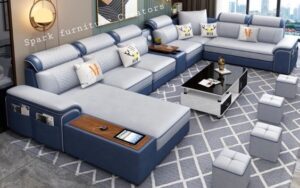 Playful Textures U-Shaped Sofaset