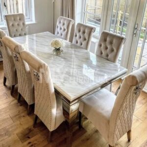 Affordable Marble-Top Dining Table 8 seater