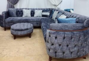 Chesterfield Sofaset with Mid-Century Legs