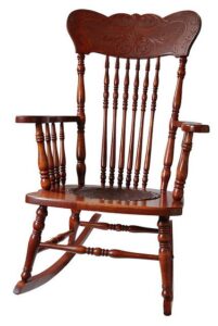 Carved Detail Wooden Rocking Chair