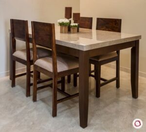 Affordable Marble-Top Dining Table 4 seater