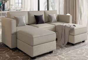 High-Back U-Shaped Modular Sofa