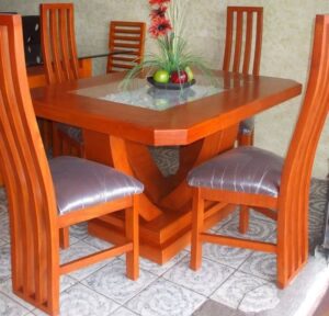 Compact Square Wooden Dining Table 4 seater 1,280,000