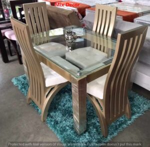 Affordable Glass-Top Dining Table 4 seater