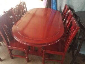 Affordable Oval Dining Table with Cross Legs