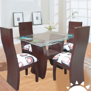 Affordable Glass-Top Dining Table 4 seater
