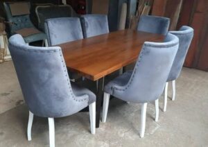 High end Elegant dining tables with upholstered chairs