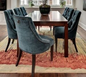 High end Elegant dining tables with upholstered chairs