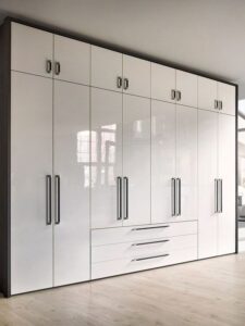 Contemporary White Gloss Wall Wardrobe