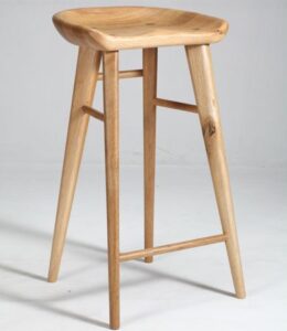 Low-Profile Wooden Bar Stool