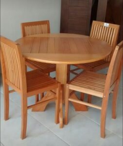 Round Wooden Pedestal Dining Table 4 seater
