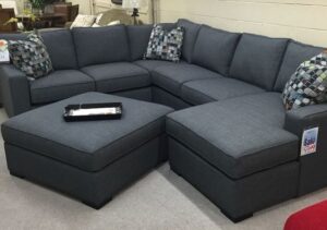 Sleek Leatherette U-Shaped Sofaset