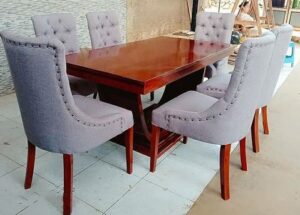 High end Elegant dining tables with upholstered chairs