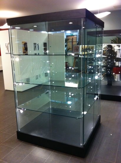Illuminated Glass Showcase with Adjustable Shelves