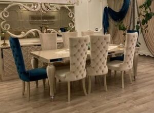 Affordable Marble-Top Dining Table 8 seater