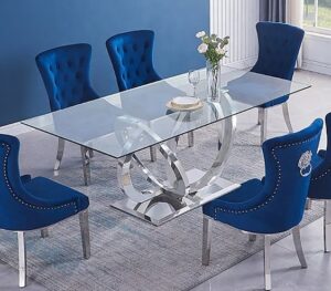 Affordable Rectangular Glass Dining Table 6 Seater