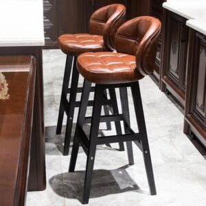 Upholstered Wooden Bar Stool