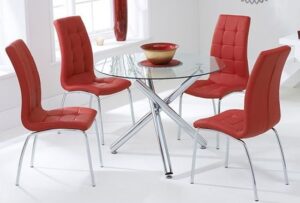 Compact Glass and Chrome Dining Table