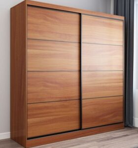 Budget Mahogany Veneer Wardrobe Double Sliding door 