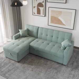 Plaid Pattern Upholstered L-Shaped Sectional