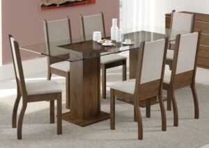 Affordable Rectangular Glass Dining Table 6 Seater