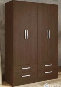 Lightweight Paulownia Wood Wardrobe 4 Doors