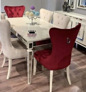 High end Elegant dining tables with upholstered chairs