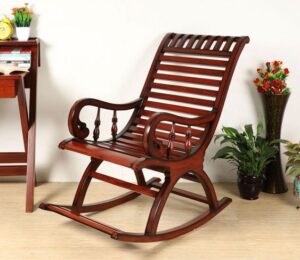 Dual-Tone Wooden Rocking Chair