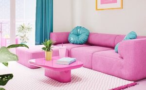 Vibrant Colored Fiber Sofaset
