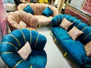 Vibrant Colored Fiber Sofaset