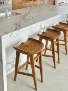 Low-Profile Wooden Bar Stool