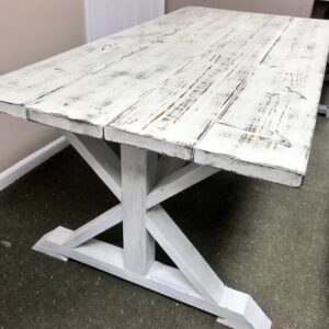 Distressed White Dining Table