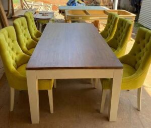 High end Elegant dining tables with upholstered chairs