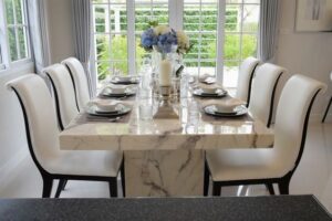 Affordable Marble-Top Dining Table 8 seater