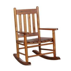 Slat-Design Wooden Rocker