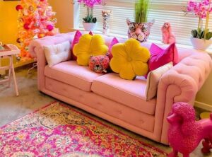 Vibrant Colored Fiber Sofaset