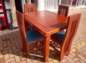 Compact Square Wooden Dining Table 4 seater