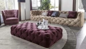 Jewel-Toned Chesterfield Sofaset